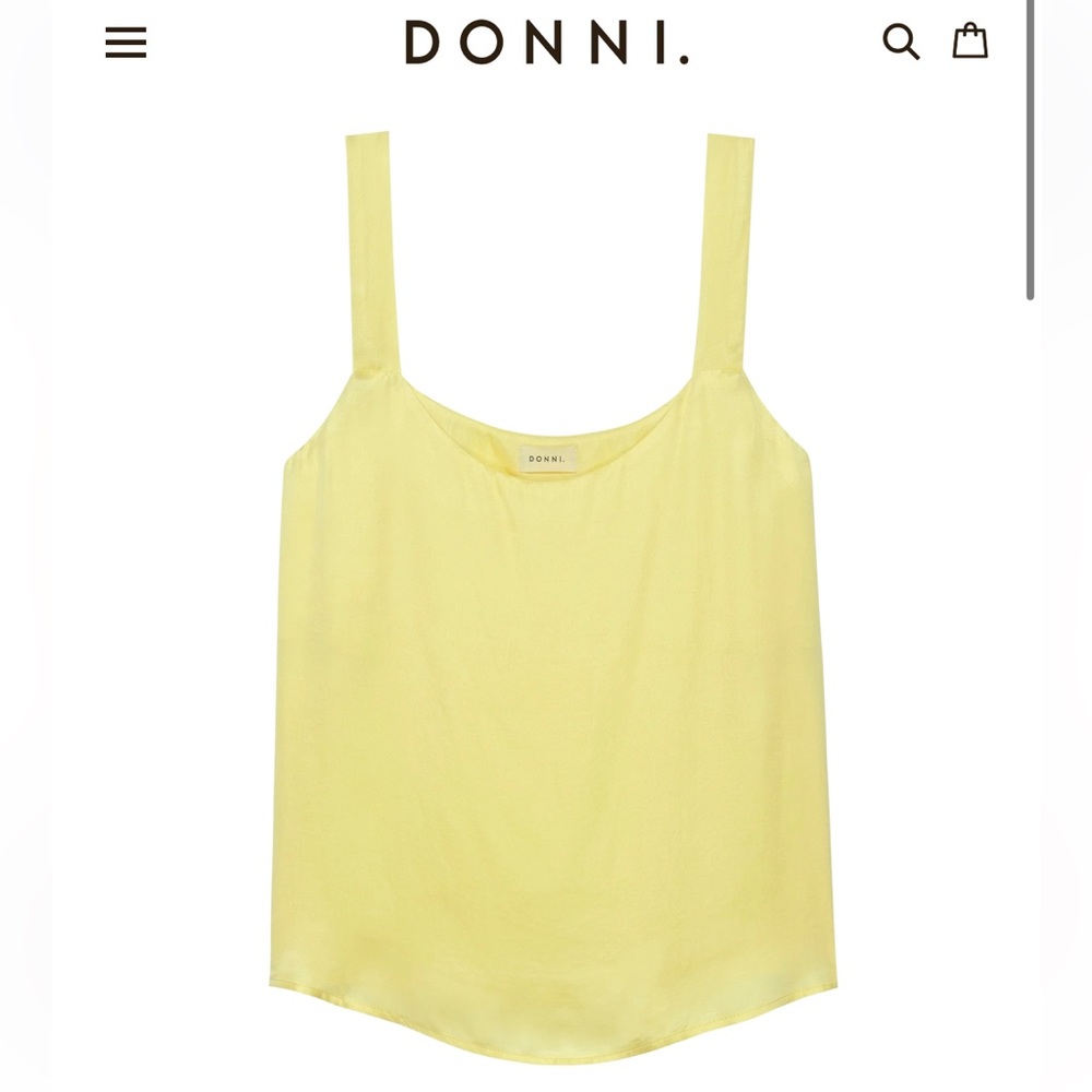 NWT DONNI butter yellow silky cami